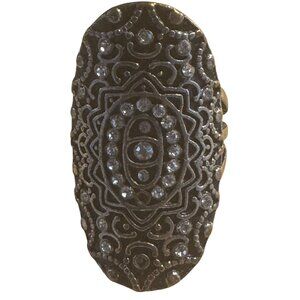 Tektite Antique Copper Statement Ring With Diamond Accents & Missing Stones Size